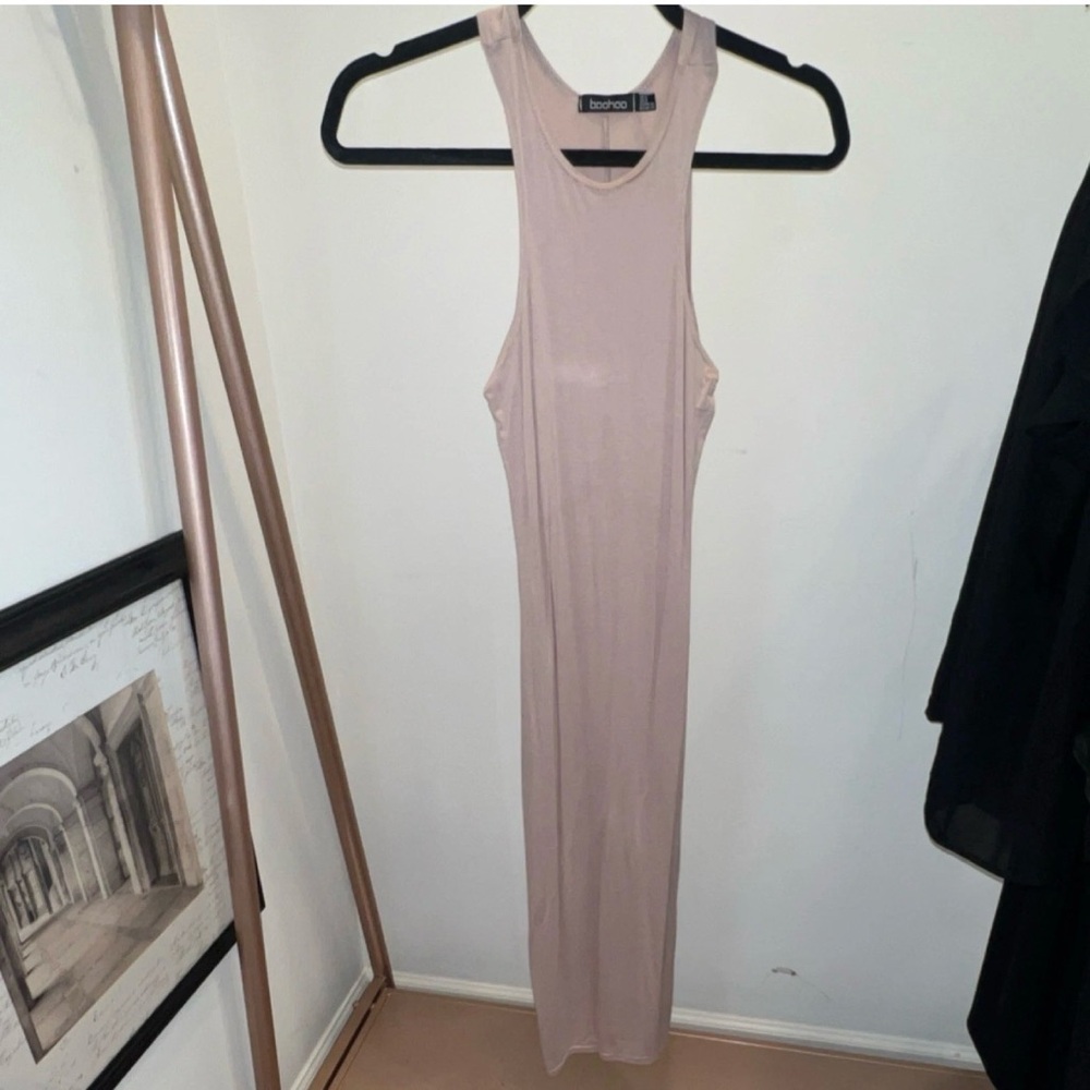 Boohoo Sleeveless Maxi Bodycon Dress in Mauve Pink